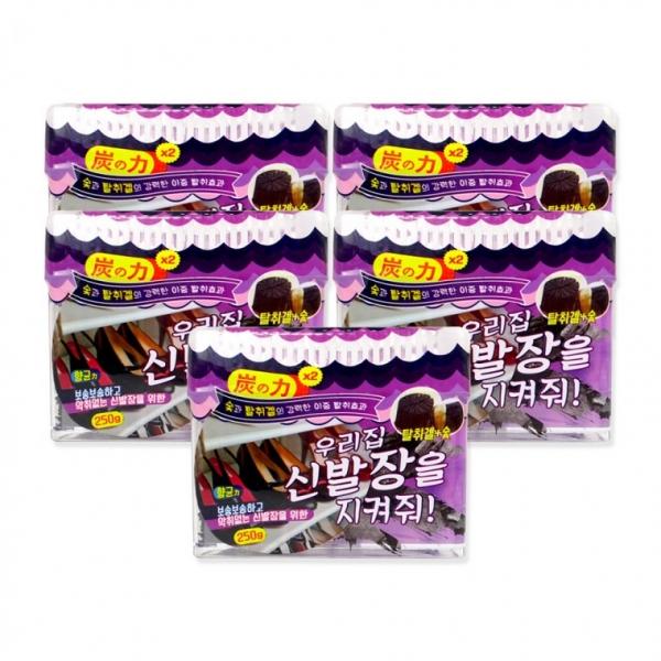우리집 신발장을 지켜줘 탈취제(신발장용 250g)-5개 탈취겔 숯 냄새제거