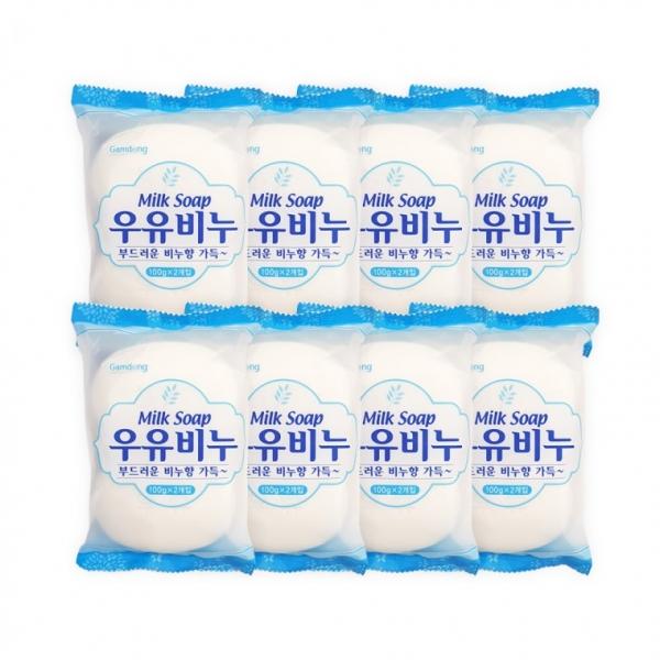감동 우유비누(100g 2개입)-8개 세수비누 미용비누 화장비누 목욕비누