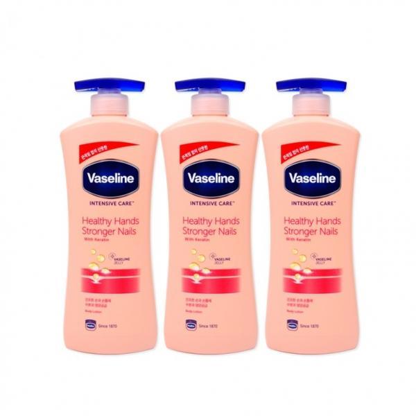 바세린 인텐시브케어 헬씨 핸드앤스트롱거 네일로션(600ml)-3개 보습로션 네일로션 핸드크림