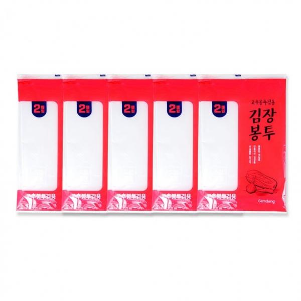 감동 김장봉투(드럼통용2매)-5개 고추봉투겸용 90x115cm 김장비닐 김장비닐봉투