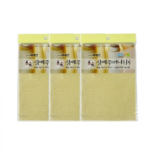 바른생활 삼베주머니(소 14x19cm)-3개 찜시트 찜기깔개 삼베