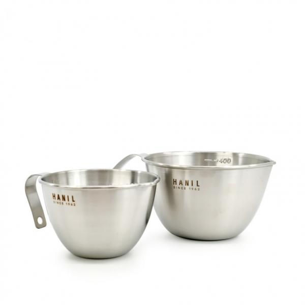 한일STS 손잡이 스텐 계량믹싱볼 SET 250ml+500ml 스텐계량컵