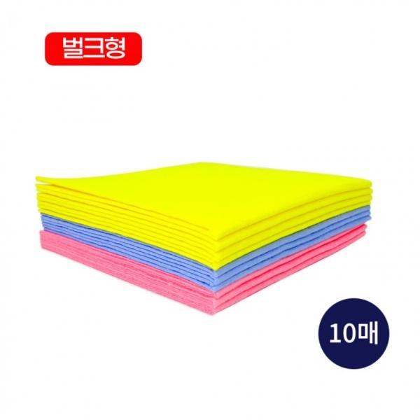 국산 고급칼라행주 10P(벌크형) 부직포행주 판촉용 홍보용 국산행주