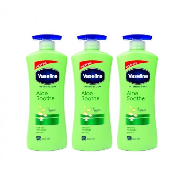 바세린 인텐시브케어 알로에수드로션(600ml)-3개 보습로션 바디로션 알로에로션