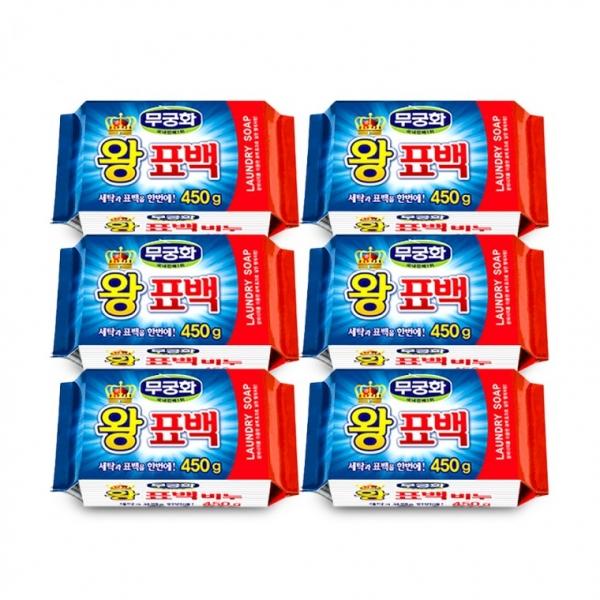 무궁화 왕표백비누450g-6개 세탁비누 표백비누 빨래비누 찌든때제거