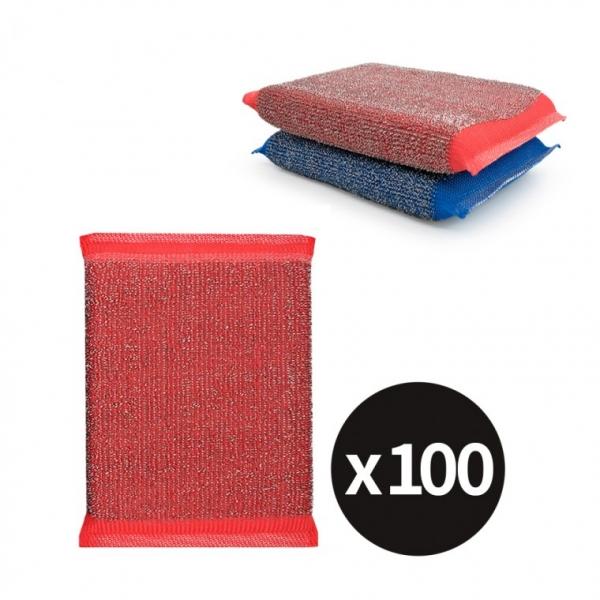 kimspp 프리미엄 민자베이직 울스텐수세미(벌크) 130x90x20mm 100개 복원력 좋은 강력수세미