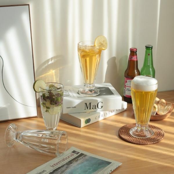 데일리 맑은 유리 칵테일 맥주 고블렛잔 350ml 430ml 6P