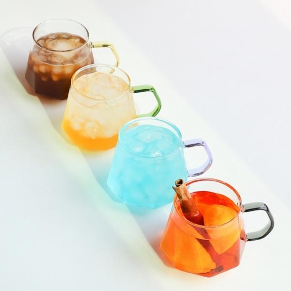 로벨 컬러 핸들 내열 유리컵 350ml 450ml