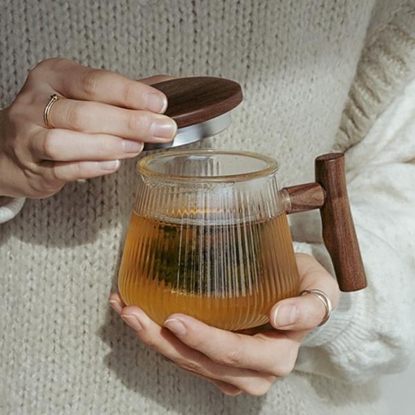 항아리 곡선 쉐입 요츠리 내열유리 티머그 480ml