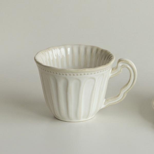 빈티지 디자인 화이트 도자기컵 머그 390ml