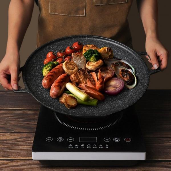 인덕션겸용 캠핑불판 국산 삼겹살 바비큐 그리들 36cm