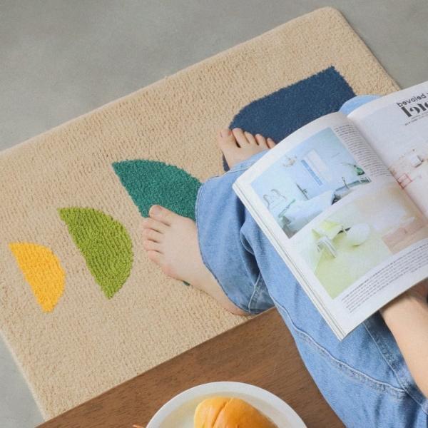 빨아쓰는 푹신한 발매트 침실 현관 러그 선라이즈 48x79