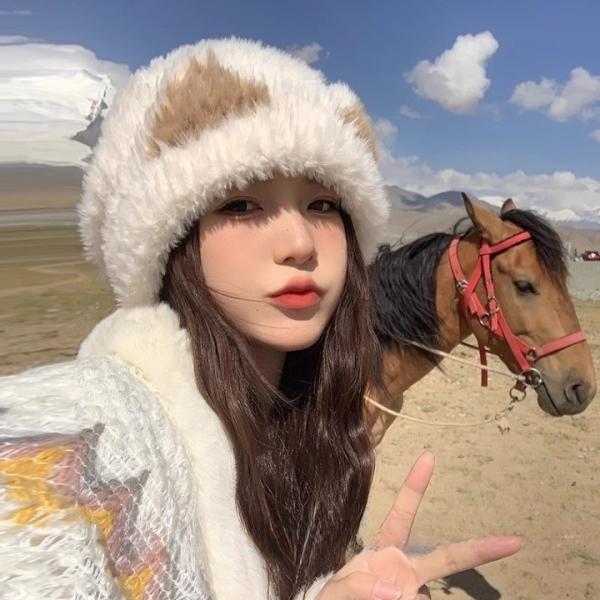 [지앤지]캣니트 비니   기모비니   고양이 캐릭터 모자   겨울비니   방한비니