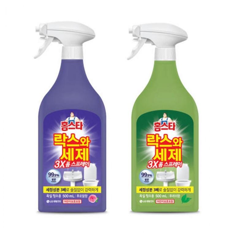 3X폼스프레이 홈스타 500ml 락스와 다목적 세제 욕실청소 세제