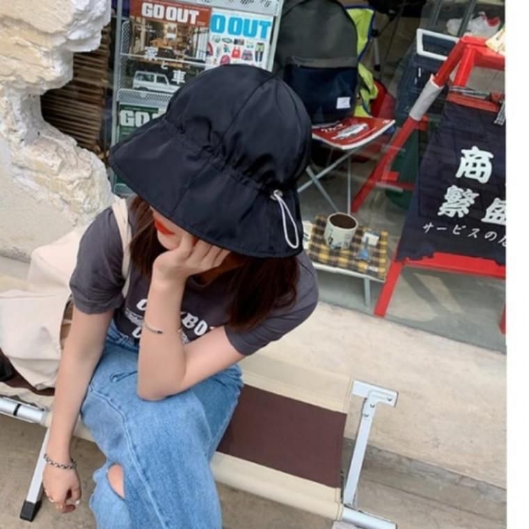 스트링 조절가능한 벙거지 캡 여름 버킷햇 버킷햇 여성 모자