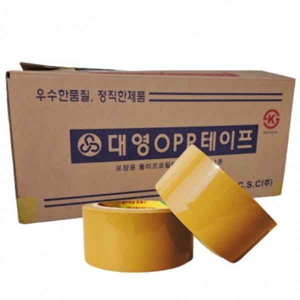 OPP TAPE 48X50m 1박스 50개 베이지 황색 강력접착테이프 라바테이프  박스테이프 포장테이프
