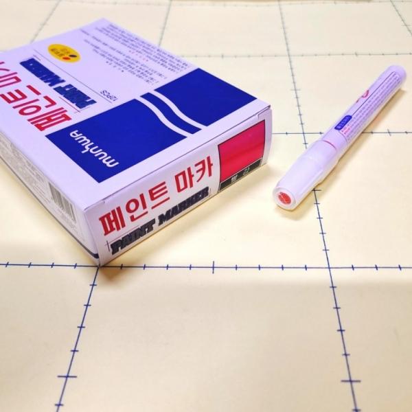 12개 1타스 빨강 페인트 마카 유리에쓰는 펜 레드