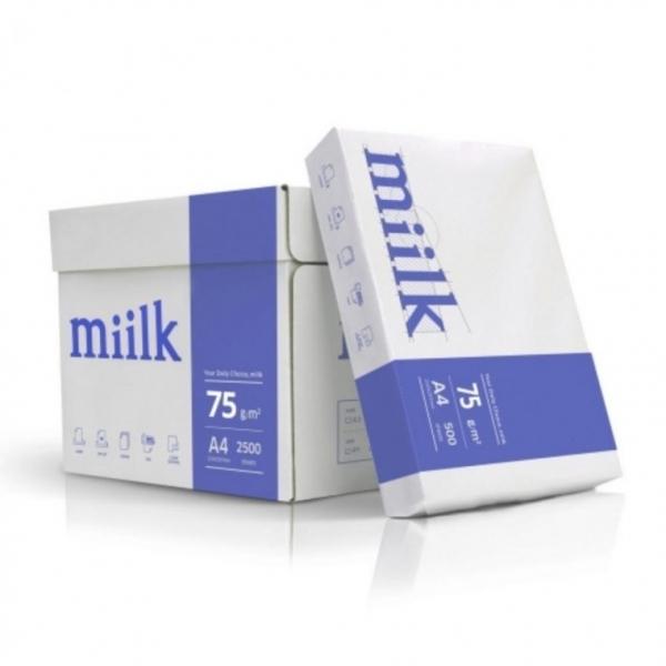 한국제지 밀크 복사지 A4 75g 1박스 5팩 2500매 복사용지 매끈한 탄력 종이