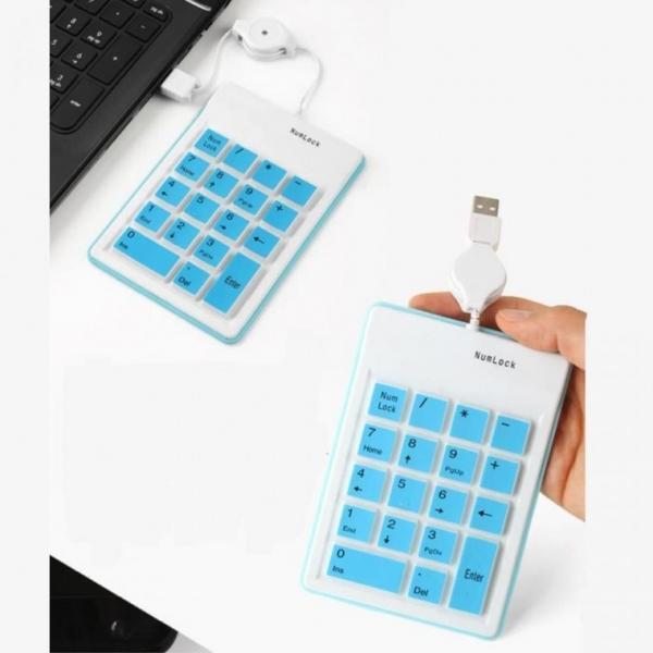 노트북 넘버 키보드 USB 숫자 키패드 저소음 파랑