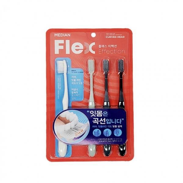 메디안 플렉스 이펙션 칫솔 4개입 잇몸라인 각도 맞춤설계 치솔