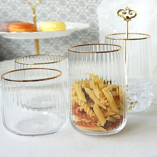 사랑스러운 주름포인트 링클 골드 유리컵 2style
