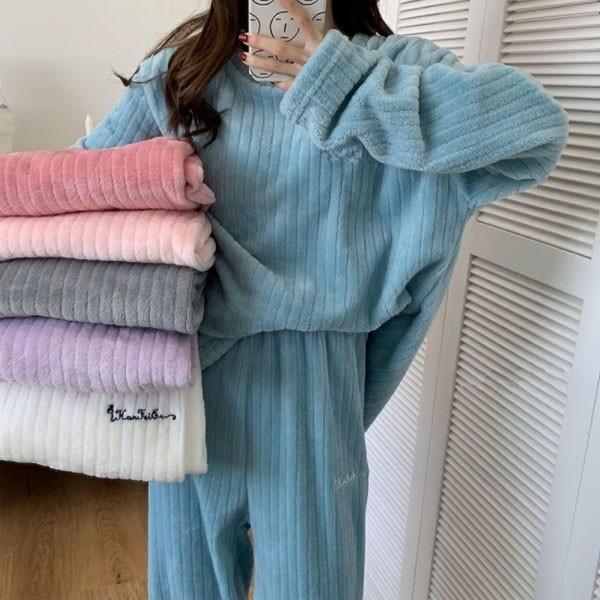 [이거찜] 골지 극세사 잠옷 세트 부드러움의 끝판왕 고급원단 포근함을 모두 갖춘 가성비갑