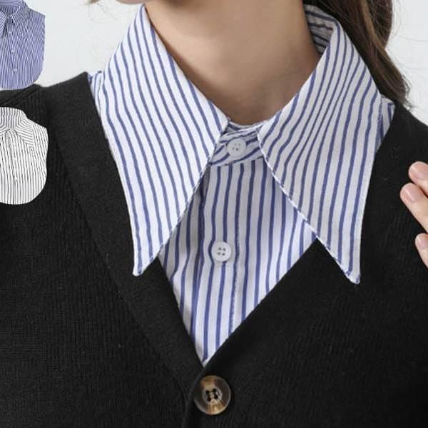 세로줄 깔끔한 디자인 데일리 캐주얼 스타일 패션 페이크 코디 단정한 가벼운 패턴 포인트
