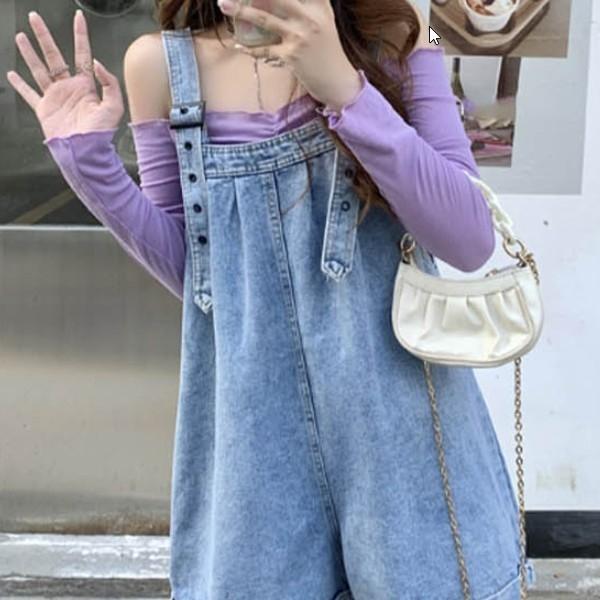 오버롤 와이드 연청 멜빵바지 여자 여름 데님 스트릿 캐주얼 빈티지 힙한 데일리 피크닉룩 바캉스