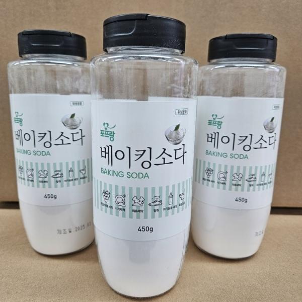 포프랑 베이킹소다 분말형 450g  24개 투명용기형  다목적 세정제   무료배송