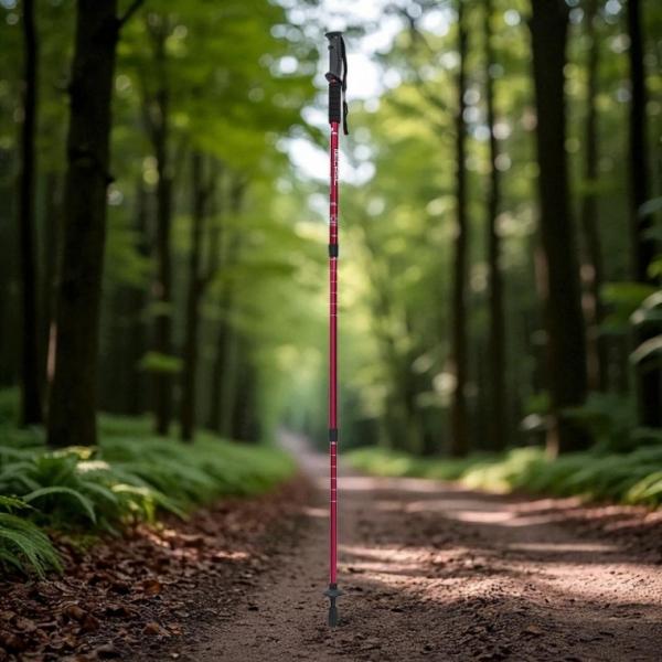원트레킹 3단 길이조절 등산스틱 트레킹폴 135cm 레드