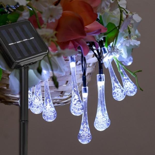 [도토로] 태양광 LED 20구 물방울 가랜드 전구(3m) (백색)