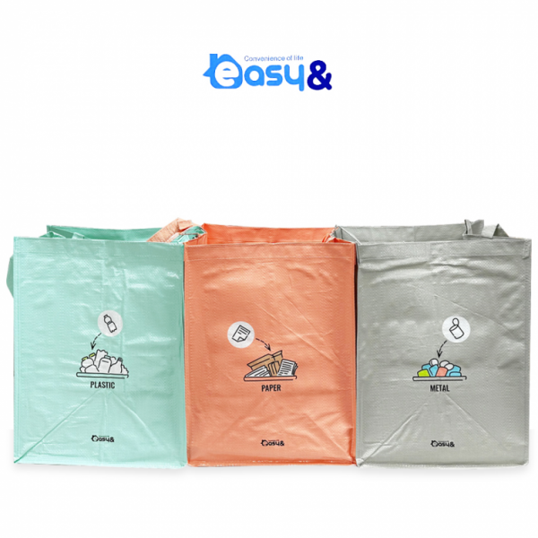 이지엔 재활용 분리수거함 금속 종이 플라스틱 가정용