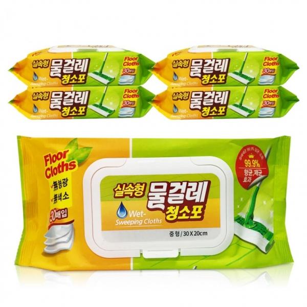 물걸레청소포 (실속형) 중형 30매 x5팩 청소용 물티슈