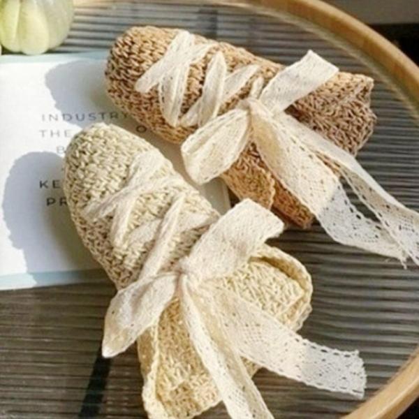 휴대용 뒷리본 왕골 비치모자 버킷햇 여름 밀짚모자 리본 휴양지모자 비치모자 바닷가모자 라탄모자 왕골