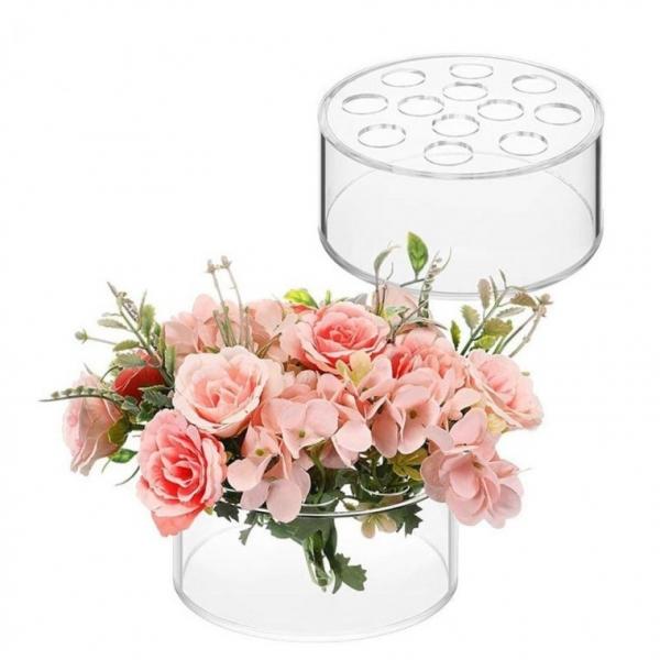 꽃꽂이 꽃줄기 홀더 12공 원형 꽃다발 꽃병 화병 고정 도구 분 12공 보조 꽃꽂이 꽃줄기 고정 병