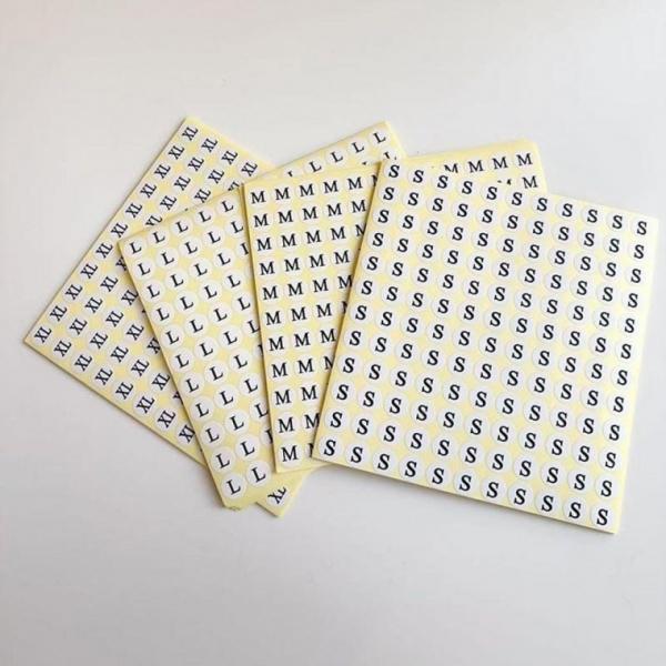 원형 사이즈 알파벳 스티커 75장 의류 옷 S M L XL 의류 DIY 슬리퍼 이니셜 주문 옷 원형