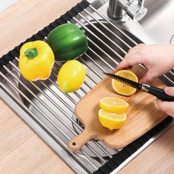 주방롤매트 그릇 접이식 식기건조대 물빠짐트레이 대 선반 패드 미니 주방 설거지건조대 싱크대 롤매트 밧