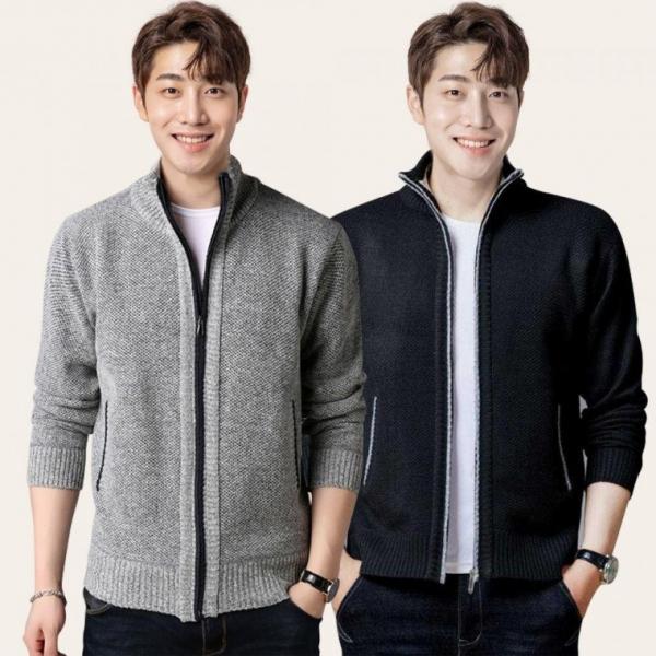 남성 지퍼 가디건 하프넥 기모 풀 집업 니트 자켓 가디건 남자 간절기 카라 남성 하프 지퍼 니트 겨울