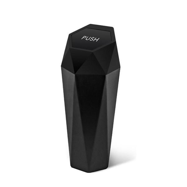 OUDEW 샤이닝 다각형 차량용 텀블러형 미니 휴지통 쓰레기통 다용도 수납함