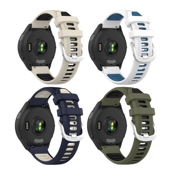 가민 포러너255 265 투톤 실버버클 스포츠 실리콘 밴드 스트랩 22mm Garmin 스마트워치 러닝