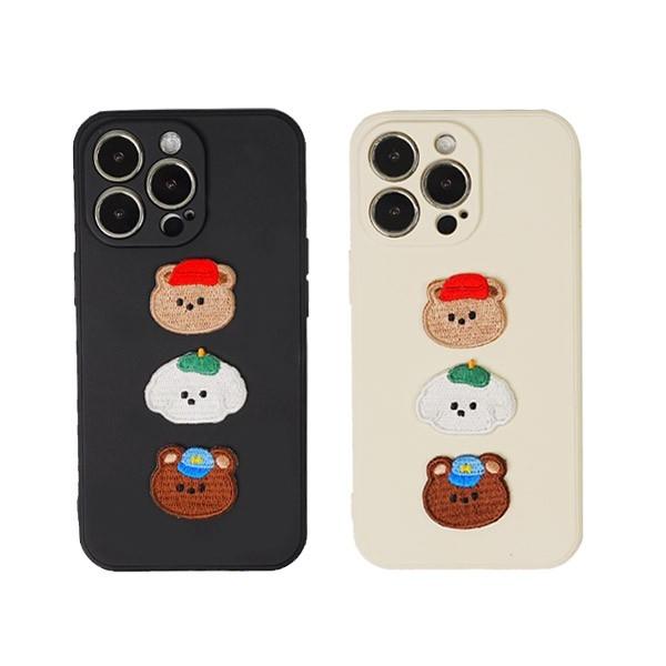 [갤럭시S]Linkvu 코튼 굿프렌즈 곰돌이 패치 컬러케이스 S25 울트라 S24 S23 플러스 S21 S20