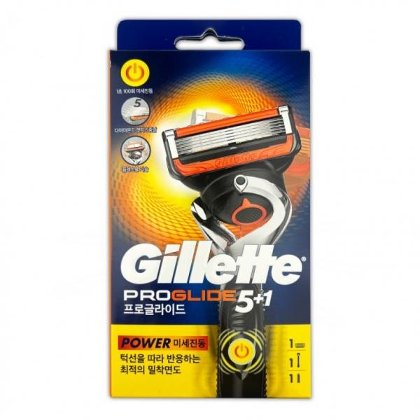 질레트 퓨전 프로글라이드 파워 미세진동 5중날 면도기 - D