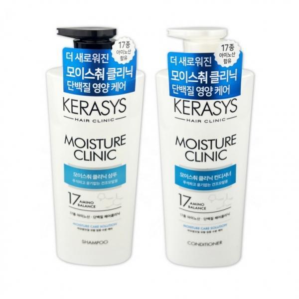 케라시스 모이스춰 클리닉 단백질 샴푸 + 컨디셔너 600ml 2종세트 - D