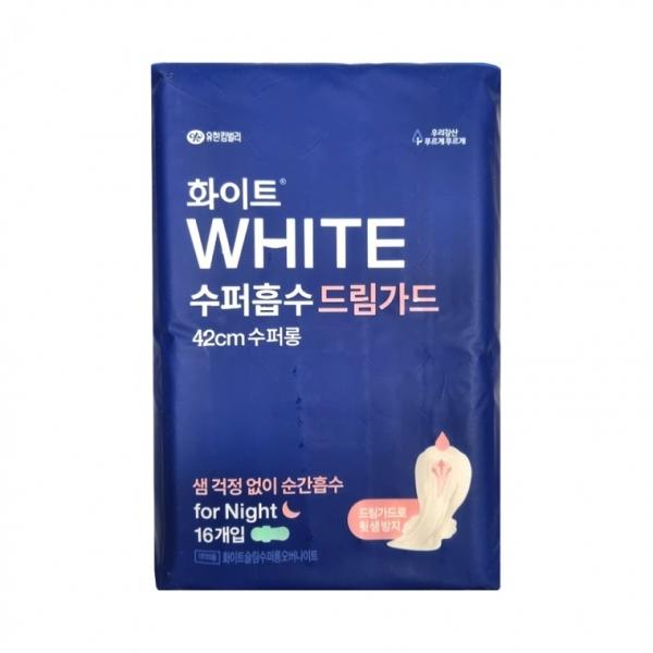 (리뉴얼신형)화이트 수퍼흡수 드림가드 수퍼롱 오버나이트 42cm 16P