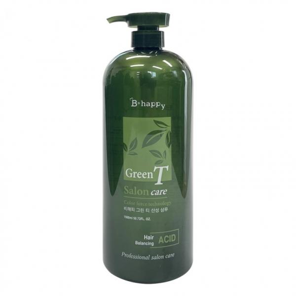 비해피 그린티 산성 샴푸 1500ml -D 덕용샴푸 대용량샴푸