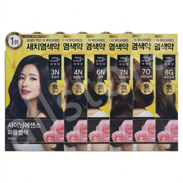 미쟝센 샤이닝 에센스 염색약 6종중 선택 올뉴샤이닝 퍼퓸염색