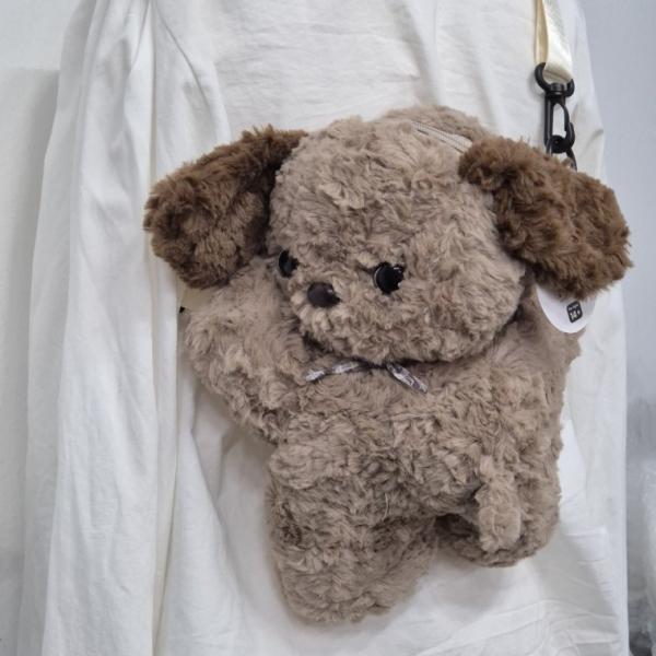 뽀글이 복실 강아지 인형 크로스백 봉제인형 가방