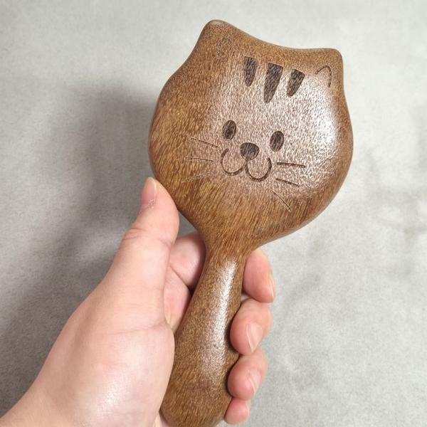 고양이 두피 마사지 빚 괄사 원목 림프 지압