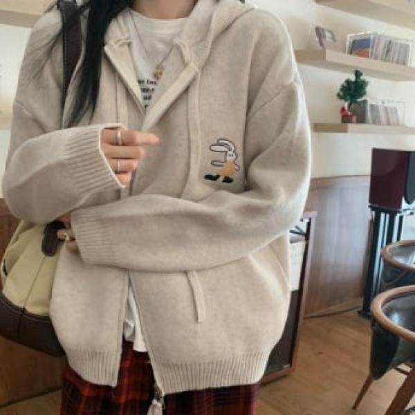 [위드기프트] 앤드 후드스타일 집업 가디건