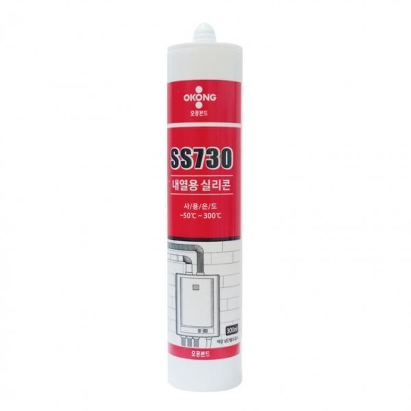 오공 내열용 실리콘 실란트 보일러 연통 SS730 300ml 회색
